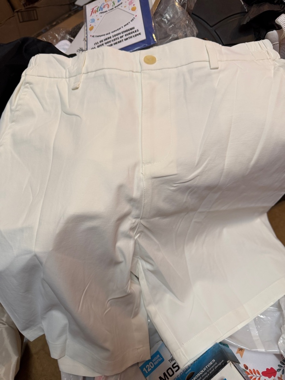Women's White High-Waist Casual Shorts